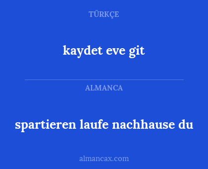spartieren laufe nachhause du - kaydet eve git
