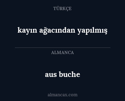 aus buche - kayın ağacından yapılmış