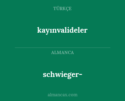 schwieger- - kayınvalideler