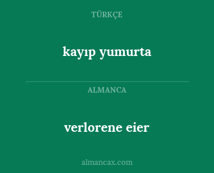 verlorene eier - kayıp yumurta