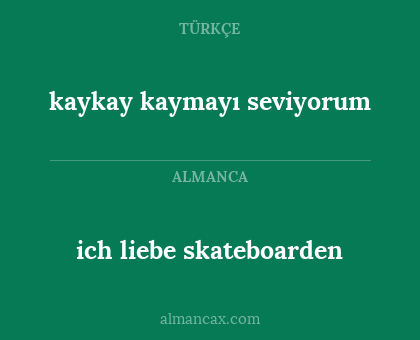 kaykay kaymayı seviyorum - ich liebe skateboarden