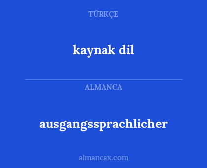 ausgangssprachlicher - kaynak dil