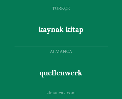 quellenwerk - kaynak kitap