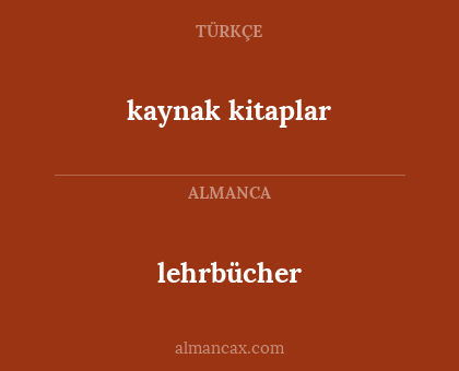 kaynak kitaplar - lehrbücher