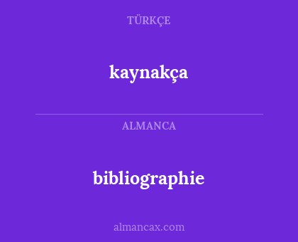 kaynakça - bibliographie