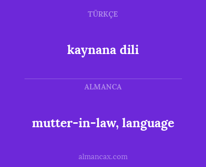 mutter-in-law, language - kaynana dili