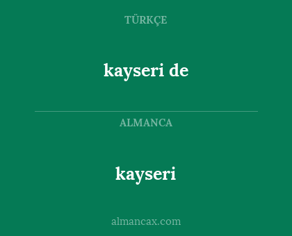 kayseri - kayseri de