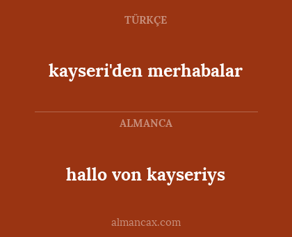 hallo von kayseriys - kayseri'den merhabalar