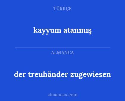 der treuhänder zugewiesen - kayyum atanmış
