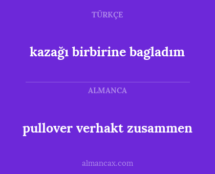 kazağı birbirine bagladım - pullover verhakt zusammen