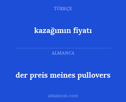 der preis meines pullovers - kazağımın fiyatı