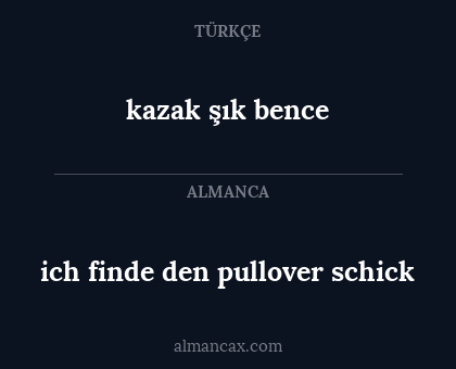 kazak şık bence - ich finde den pullover schick