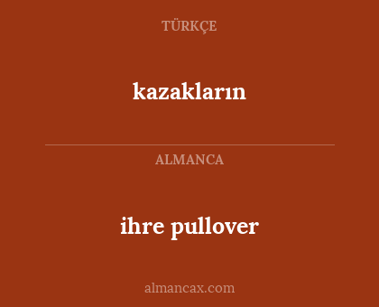 ihre pullover - kazakların
