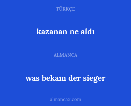 was bekam der sieger - kazanan ne aldı