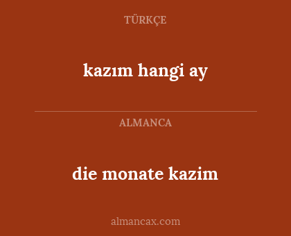 kazım hangi ay - die monate kazim