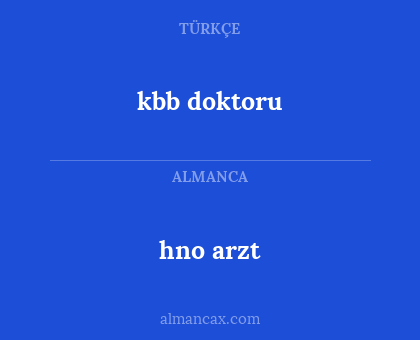 kbb doktoru - hno arzt