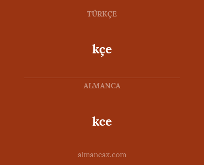 kce - kçe
