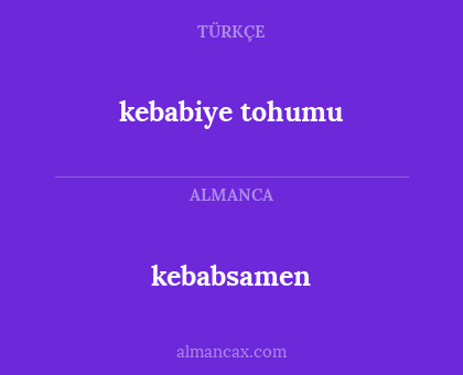 kebabsamen - kebabiye tohumu