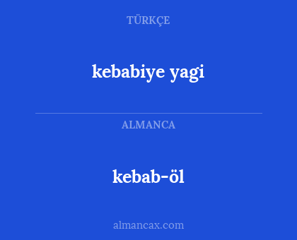 kebabiye yagi - kebab-öl
