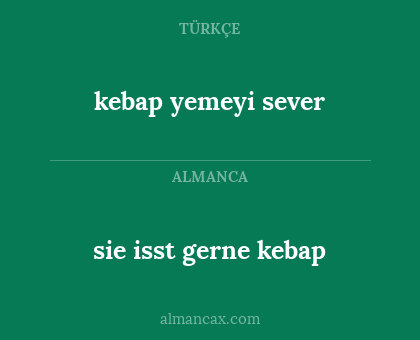 sie isst gerne kebap - kebap yemeyi sever