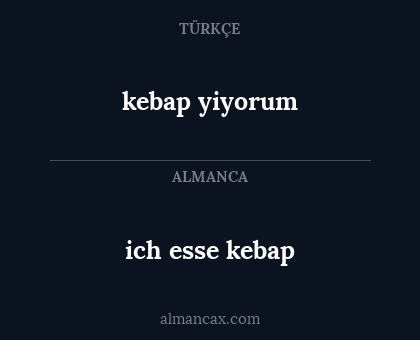 ich esse kebap - kebap yiyorum