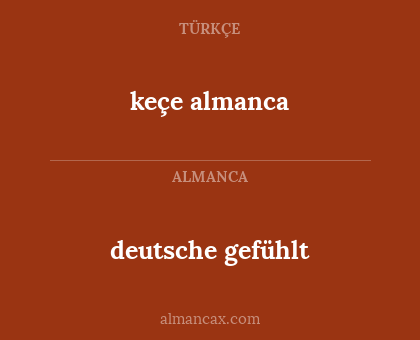 deutsche gefühlt - keçe almanca