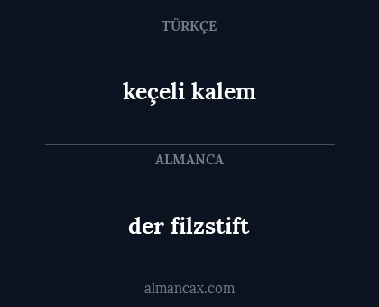der filzstift - keçeli kalem