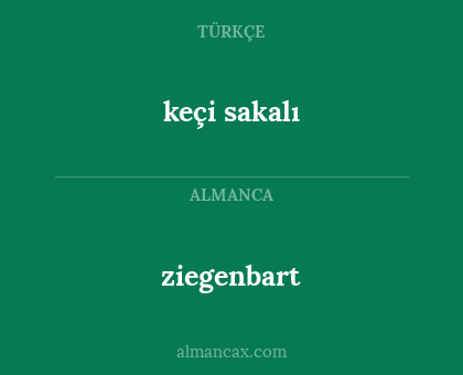 ziegenbart - keçi sakalı