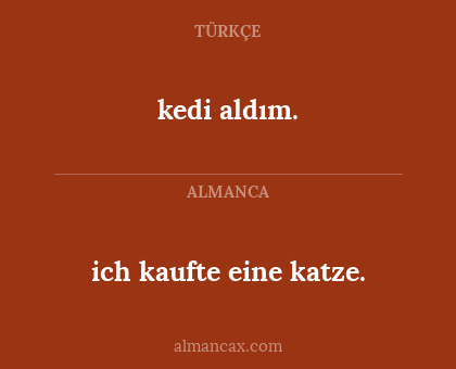 ich kaufte eine katze. - kedi aldım.