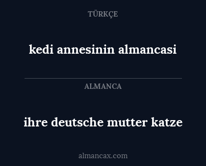 kedi annesinin almancasi - ihre deutsche mutter katze