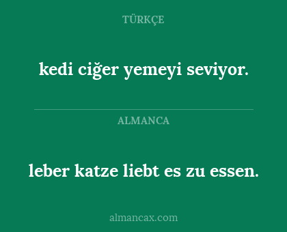 kedi ciğer yemeyi seviyor. - leber katze liebt es zu essen.