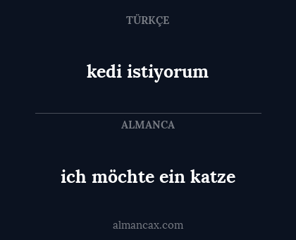 ich möchte ein katze - kedi istiyorum