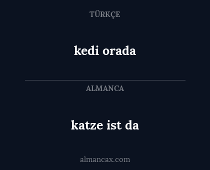 katze ist da - kedi orada