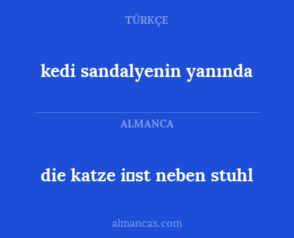 die katze i̇st neben
stuhl - kedi sandalyenin yanında