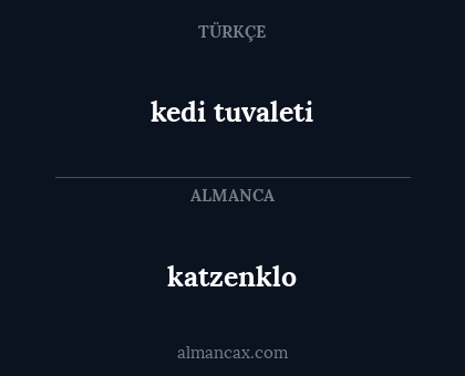katzenklo - kedi tuvaleti
