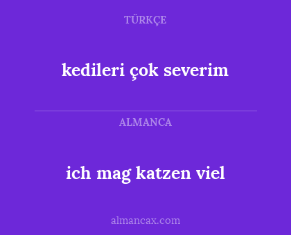 kedileri çok severim - ich mag katzen viel