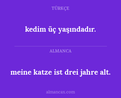 meine katze ist drei jahre alt. - kedim üç yaşındadır.