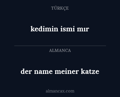 der name meiner katze - kedimin ismi mır