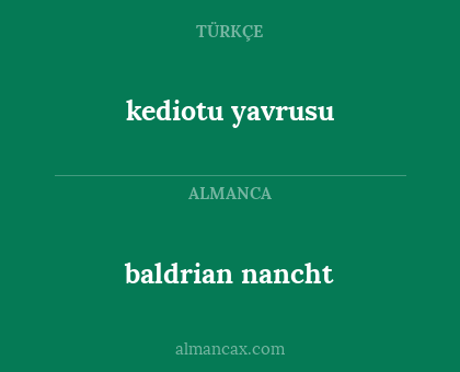 baldrian nancht - kediotu yavrusu