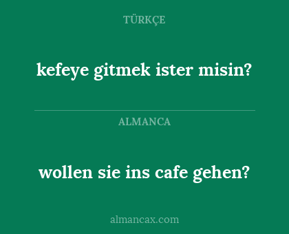kefeye gitmek ister misin? - wollen sie ins cafe gehen?