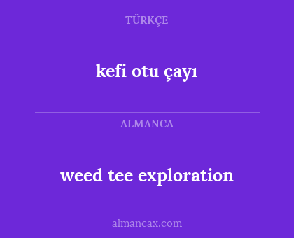 weed tee exploration - kefi otu çayı