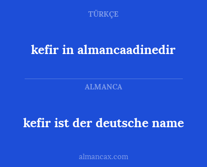 kefir ist der deutsche name - kefir in almancaadinedir