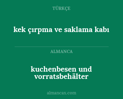 kek çırpma ve saklama kabı - kuchenbesen und vorratsbehälter