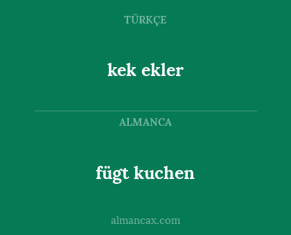 fügt kuchen - kek ekler