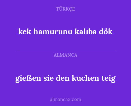 kek hamurunu kalıba dök - gießen sie den kuchen teig