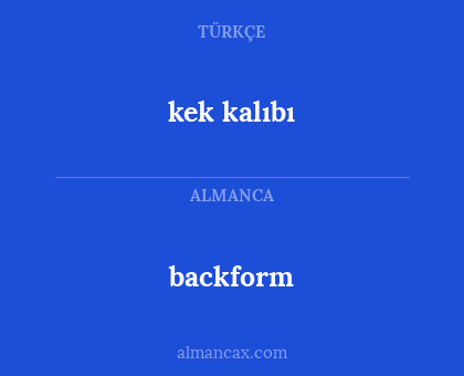 kek kalıbı - backform