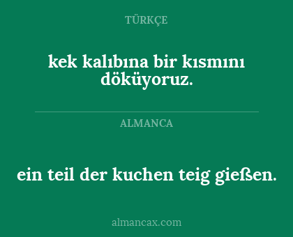 kek kalıbına bir kısmını döküyoruz. - ein teil der kuchen teig gießen.
