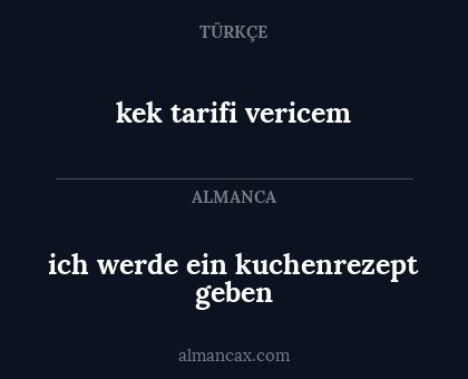 ich werde ein kuchenrezept geben - kek tarifi vericem