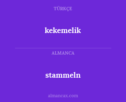 stammeln - kekemelik
