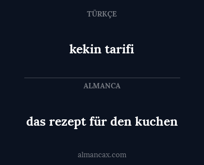 das rezept für den kuchen - kekin tarifi